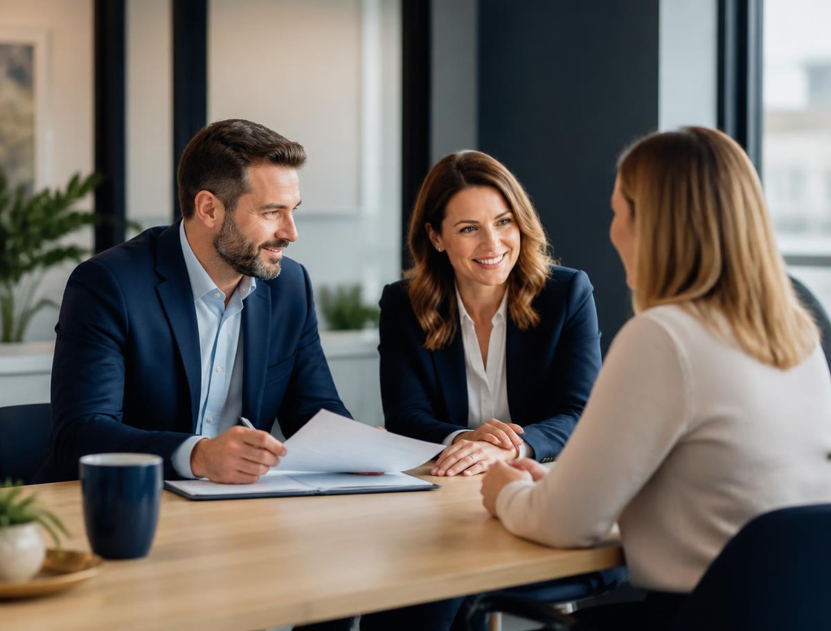 RUSH advisors reviewing documents with a client